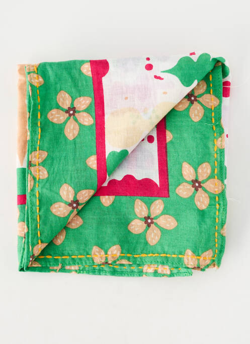 Foulard tissage popeline vert STORIATIPIC femme