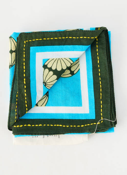 Foulard tissage popeline vert STORIATIPIC femme