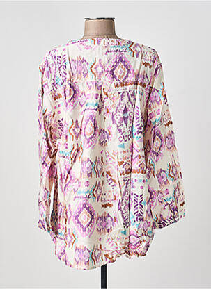 Blouse tissage popeline manches longues violet CHRISTY femme