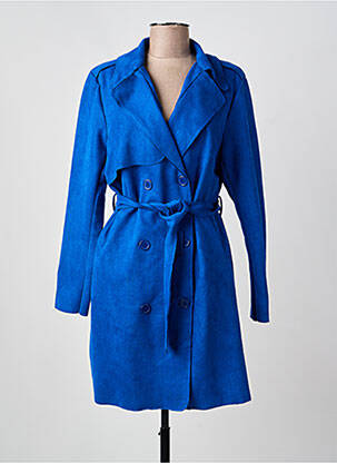 Trench poches sans capuche bleu CHRISTY femme