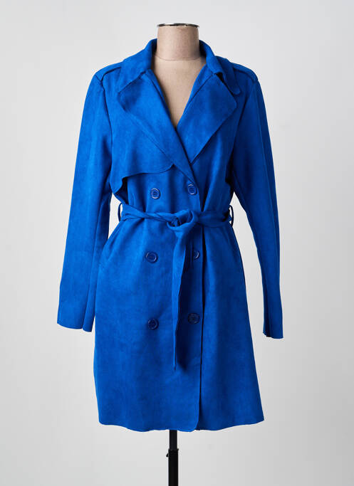 Trench poches sans capuche bleu CHRISTY femme