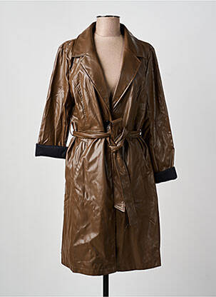 Manteau long coupe cintrée sans capuche marron CHRISTY femme