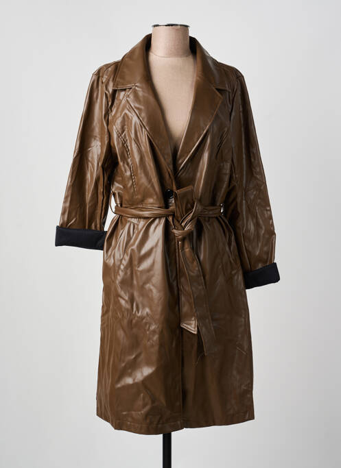 Manteau long coupe cintrée sans capuche marron CHRISTY femme