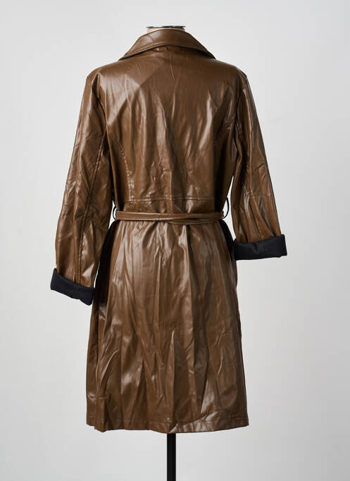 Manteau long coupe cintrée sans capuche marron CHRISTY femme