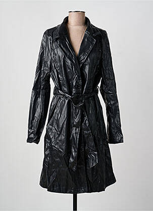 Manteau long coupe cintrée sans capuche noir CHRISTY femme