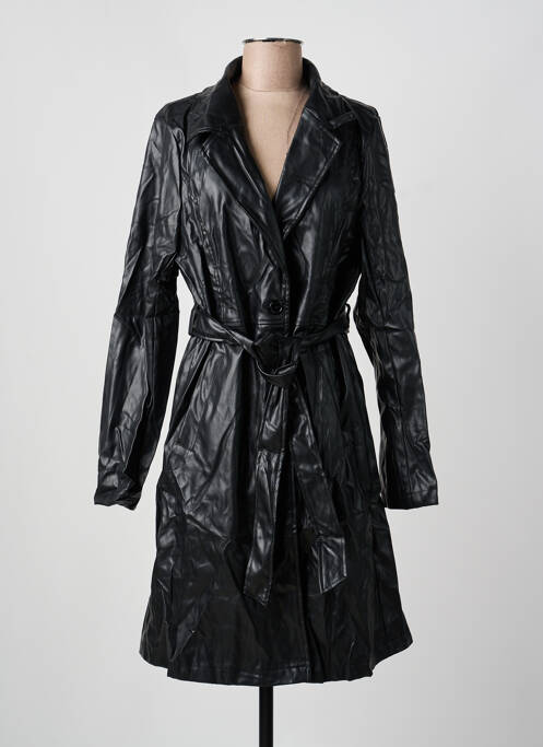 Manteau long coupe cintrée sans capuche noir CHRISTY femme