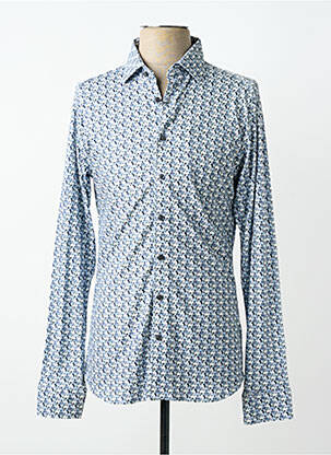 Chemise manches longues imprimé fantaisie bleu DESOTO homme