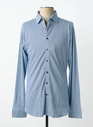 Chemise manches longues imprimé fantaisie bleu DESOTO homme