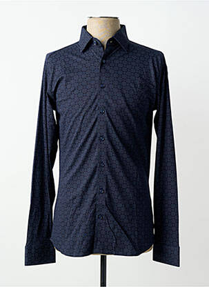 Chemise manches longues imprimé fantaisie bleu DESOTO homme