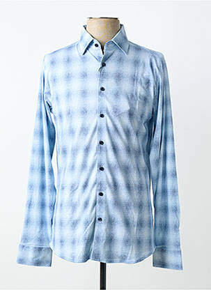 Chemise manches longues imprimé fantaisie bleu DESOTO homme