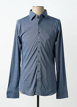 Chemise manches longues coupe cintrée bleu DESOTO homme