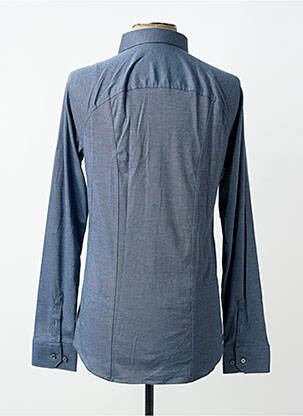 Chemise manches longues coupe cintrée bleu DESOTO homme