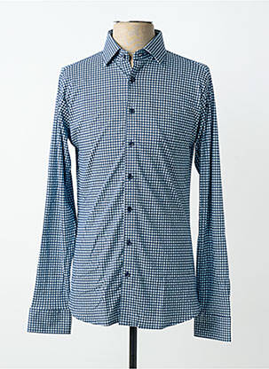 Chemise manches longues imprimé fantaisie bleu DESOTO homme