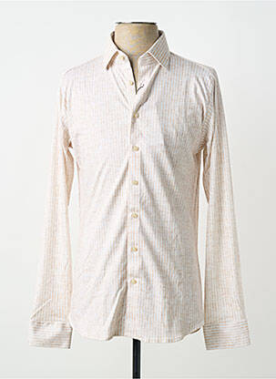 Chemise manches longues coupe cintrée beige DESOTO homme