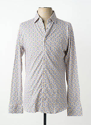 Chemise manches longues imprimé fantaisie jaune DESOTO homme