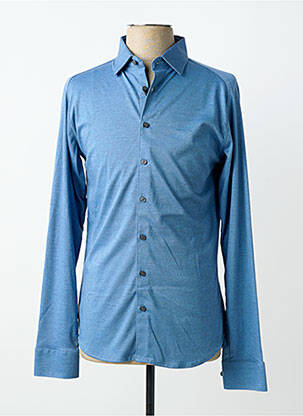 Chemise manches longues coupe cintrée bleu DESOTO homme