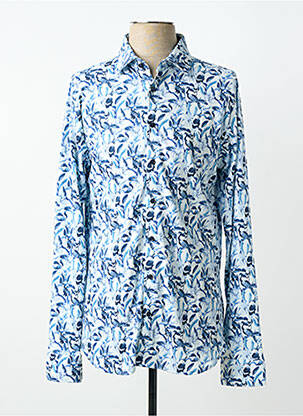 Chemise manches longues imprimé fantaisie bleu DESOTO homme