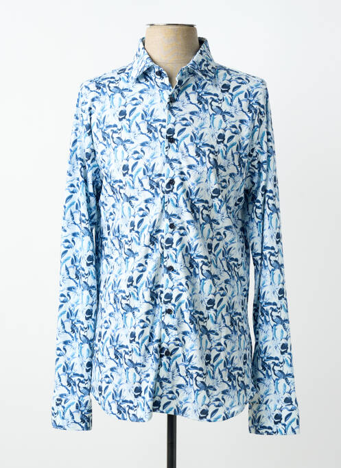 Chemise manches longues imprimé fantaisie bleu DESOTO homme