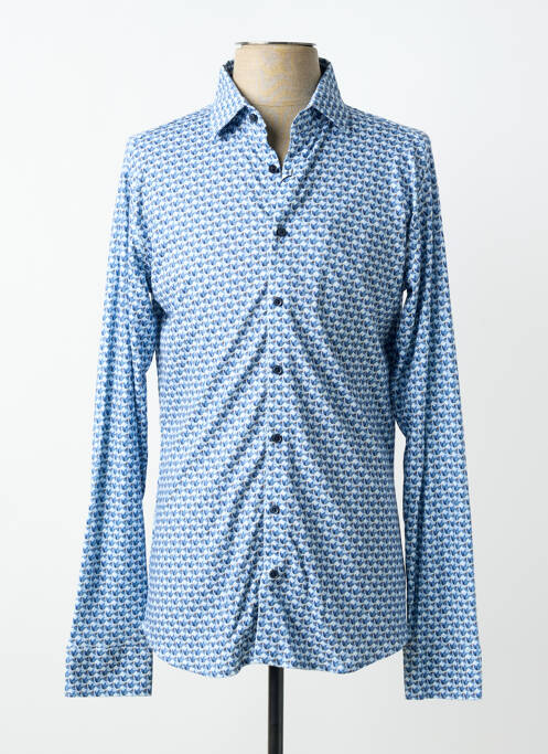Chemise manches longues imprimé fantaisie bleu DESOTO homme
