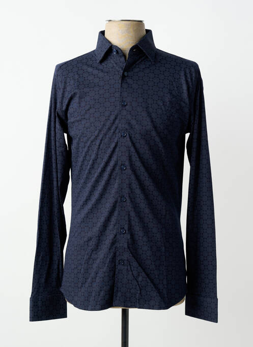 Chemise manches longues imprimé fantaisie bleu DESOTO homme