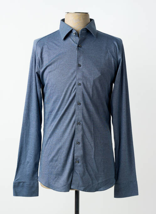 Chemise manches longues coupe cintrée bleu DESOTO homme