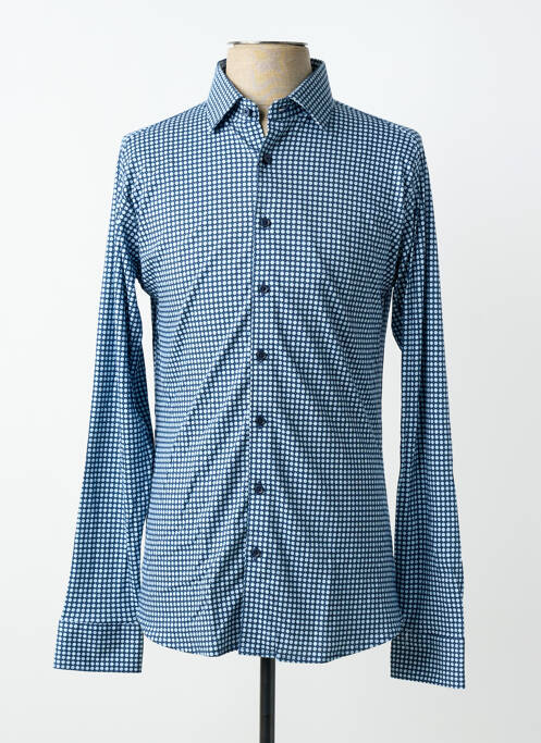Chemise manches longues imprimé fantaisie bleu DESOTO homme