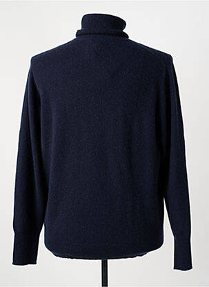 Pull col roulé coupe cintrée manches longues bleu ESTHEME homme