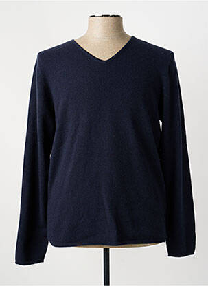 Pull col v manches longues bleu ESTHEME homme