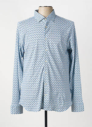 Chemise manches longues imprimé fantaisie bleu DESOTO homme