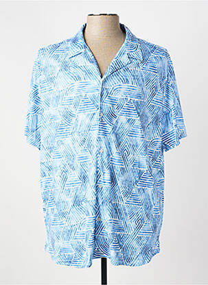 Chemise manches courtes imprimé fantaisie bleu DESOTO homme