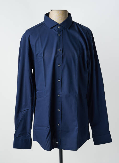 Chemise manches longues tissage popeline bleu STRELLSON homme