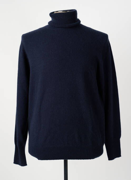 Pull col roulé coupe cintrée manches longues bleu ESTHEME homme