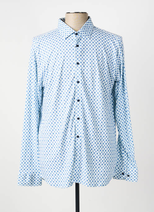 Chemise manches longues imprimé fantaisie bleu DESOTO homme