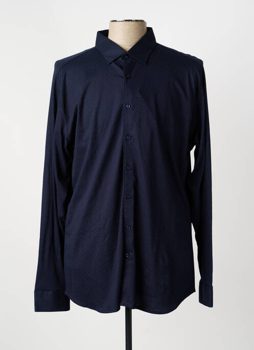 Chemise manches longues imprimé fantaisie bleu DESOTO homme