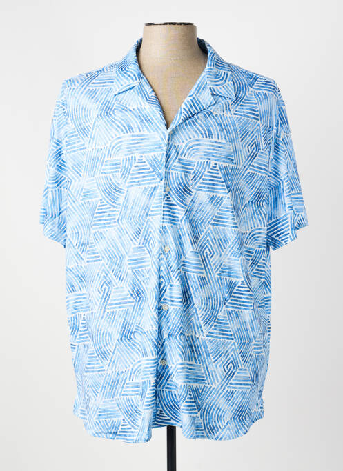 Chemise manches courtes imprimé fantaisie bleu DESOTO homme