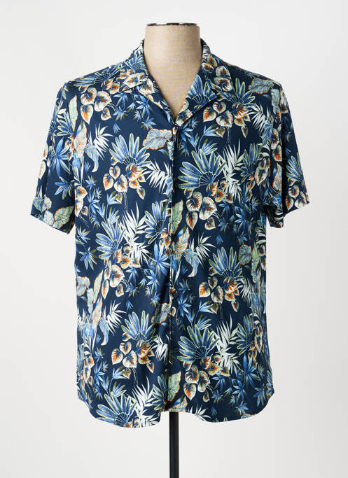 Chemise manches courtes imprimé fantaisie bleu DESOTO homme