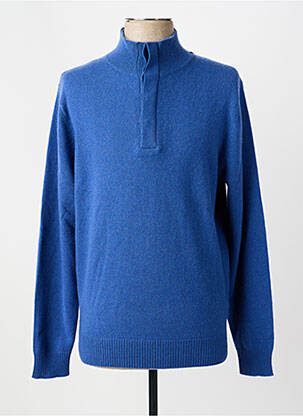 Pull tissage chiné manches longues bleu ESTHEME homme
