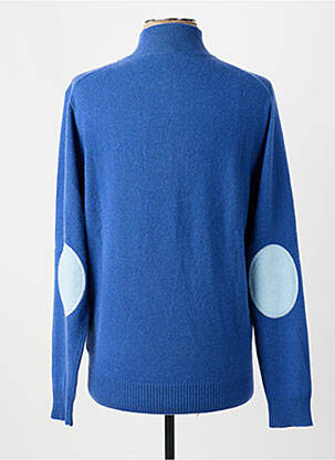 Pull tissage chiné manches longues bleu ESTHEME homme