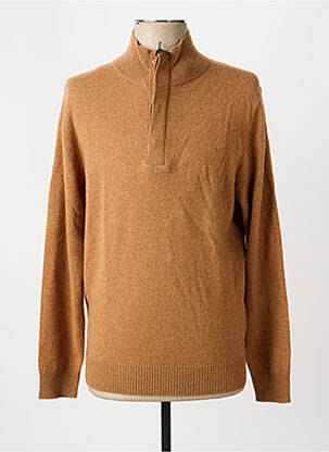 Pull tissage chiné manches longues marron ESTHEME homme