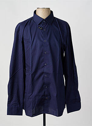 Chemise manches longues coupe droite bleu ETERNA homme