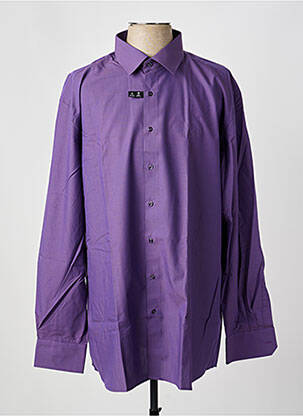 Chemise manches longues coupe droite violet ETERNA homme
