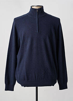 Pull tissage chiné manches longues bleu ESTHEME homme