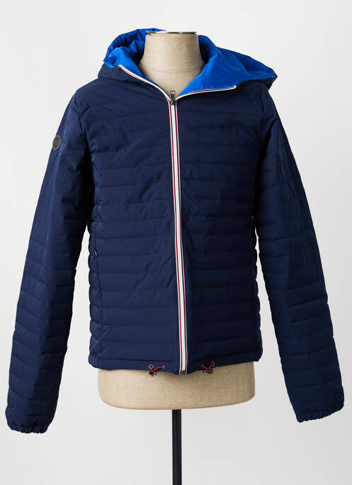 Doudoune manches longues a capuche bleu MARINE DE SAVOIE homme