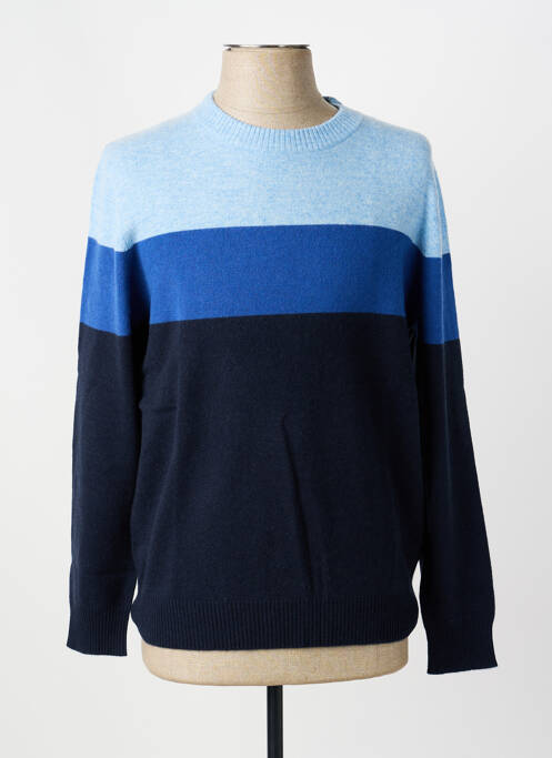 Pull maille souple et aérée manches longues bleu ESTHEME homme