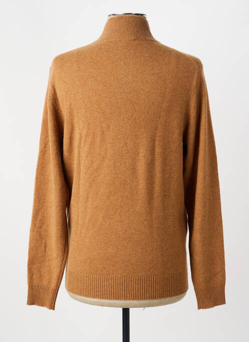 Pull tissage chiné manches longues marron ESTHEME homme