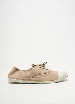 Baskets bout rond talon plat jusqu'à 3cm beige KAPORAL femme