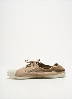 Baskets bout rond talon plat jusqu'à 3cm beige KAPORAL femme