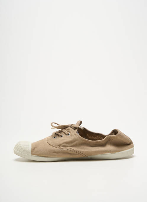 Baskets bout rond talon plat jusqu'à 3cm beige KAPORAL femme