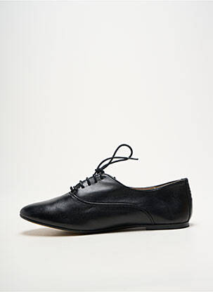 Derbies tissage satiné talon plat jusqu'à 3cm noir LA MAISON DE LA BALLERINE femme