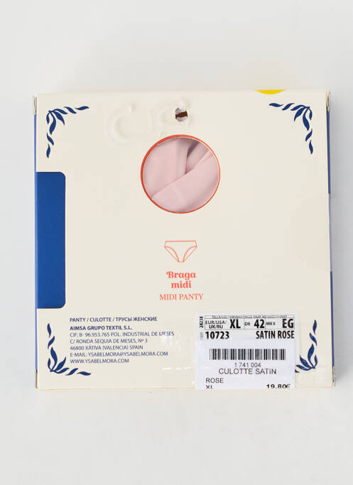 Culotte tissage dentelle rose YSABEL MORA femme